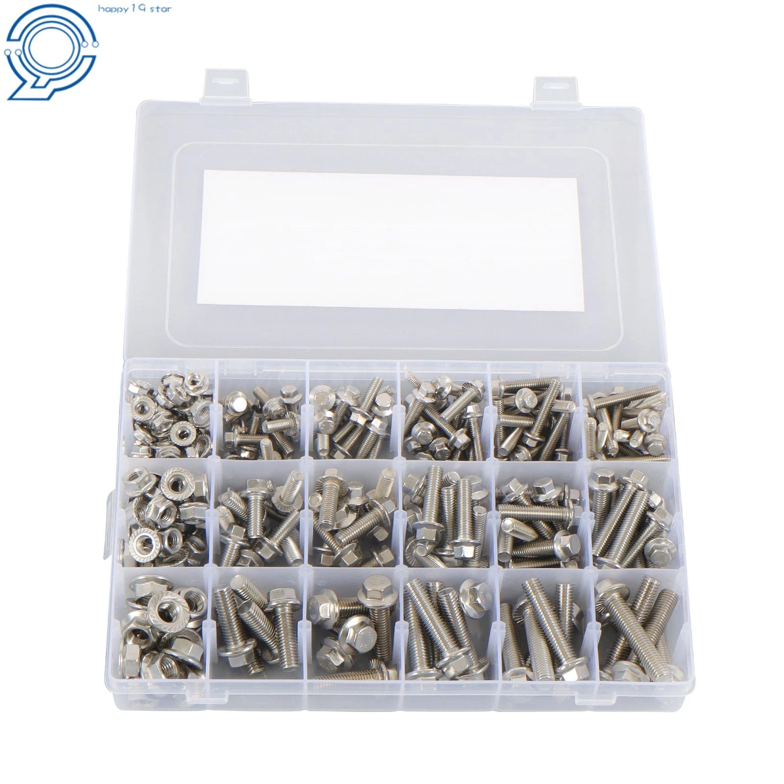 Set of 245 Hex Screws Flanged Bolts Nuts Kit for Metric M6 M8 M10
