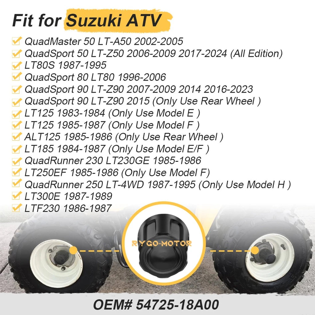 4X Center Hub Wheel Caps for Suzuki LTA50 LT80 LTZ90 Quadsport (1996–2024)