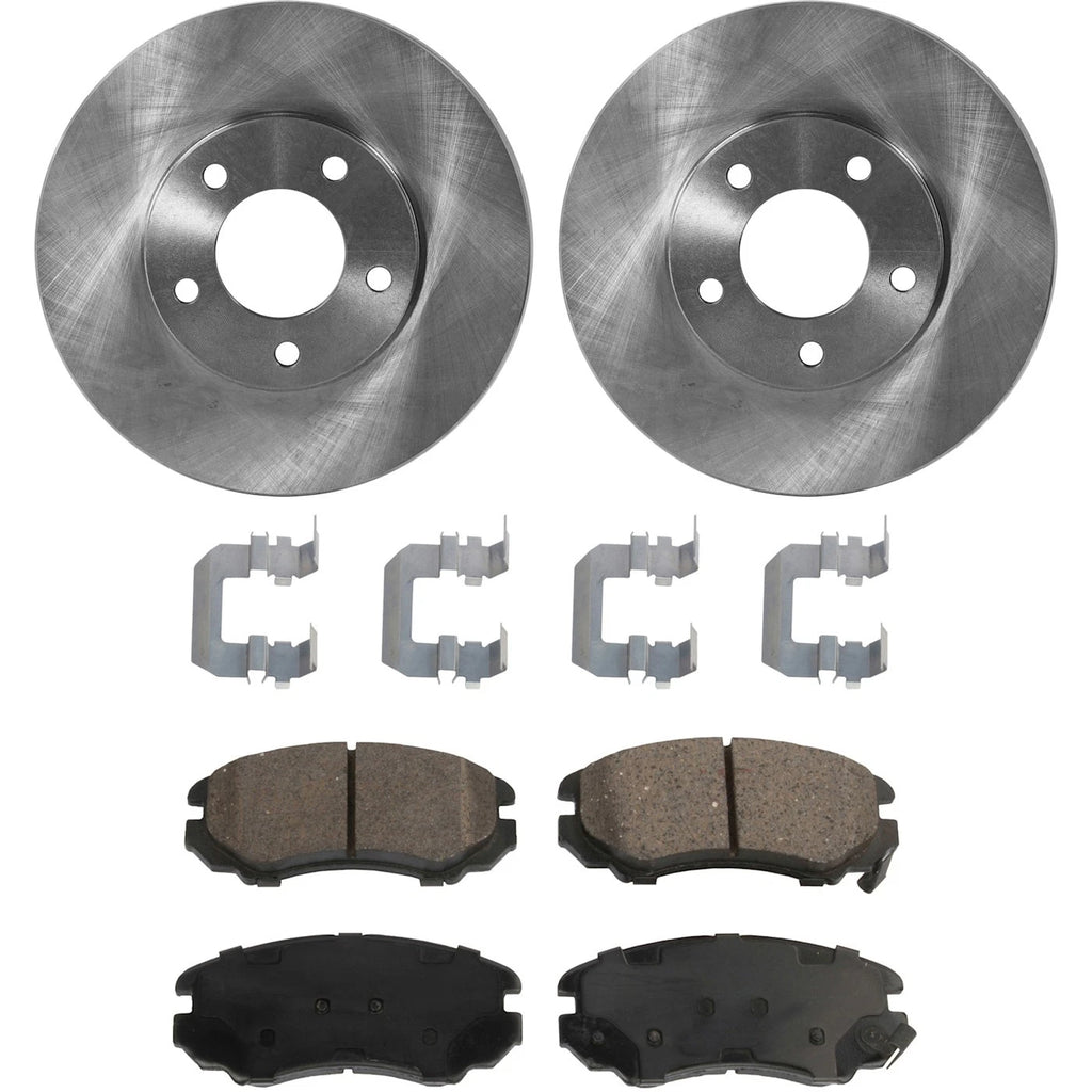 Set of 2 Brake Rotors and Pads for Kia Optima (2002–2006) Front FWD