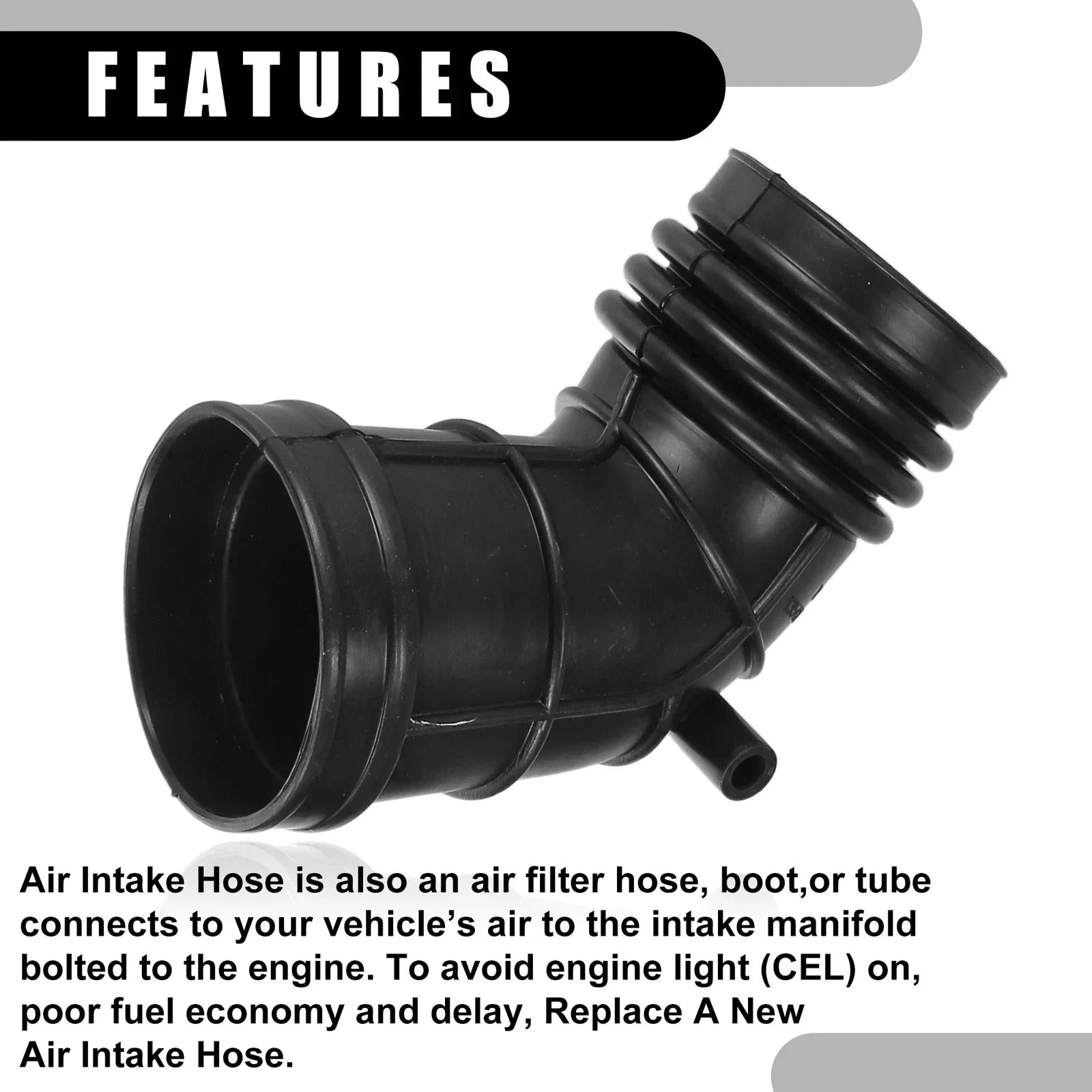Air Cleaner Intake Hose Tube with Clamps for BMW 325Ci 2.5L (2001-2006)