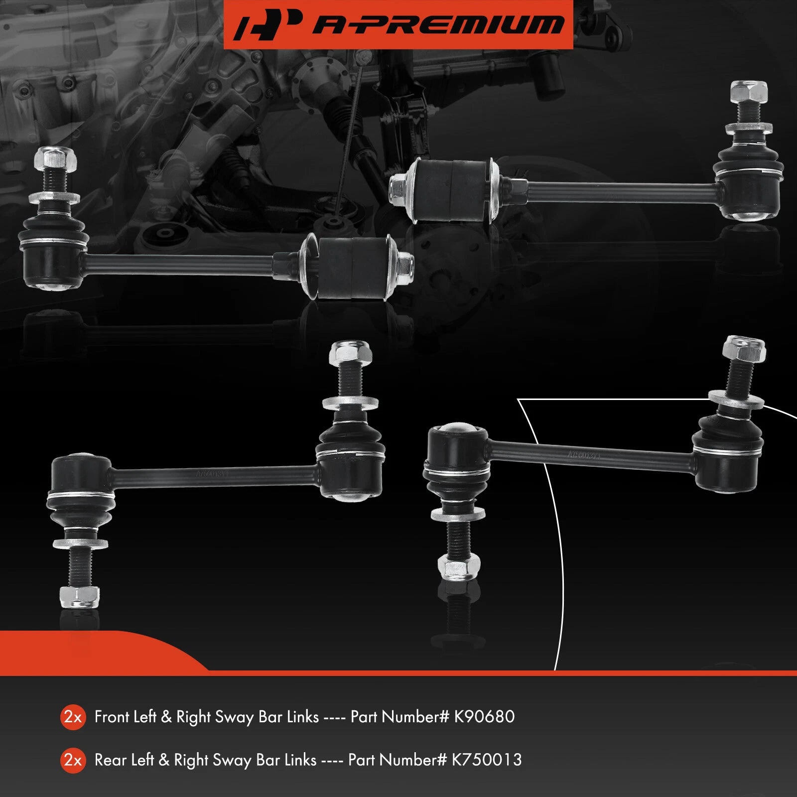 Front & Rear Sway Bar End Links for Toyota Sequoia (2001-2007)