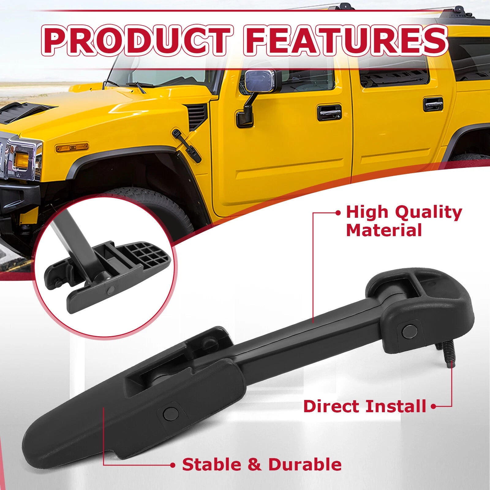 2Pcs Hood Latch for Hummer H2/Chevy Kodiak/GMC TopKick (2003–2009)