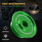 Aluminum Engine Cover Caps for Kawasaki KLR650 (1987–2024) - Green
