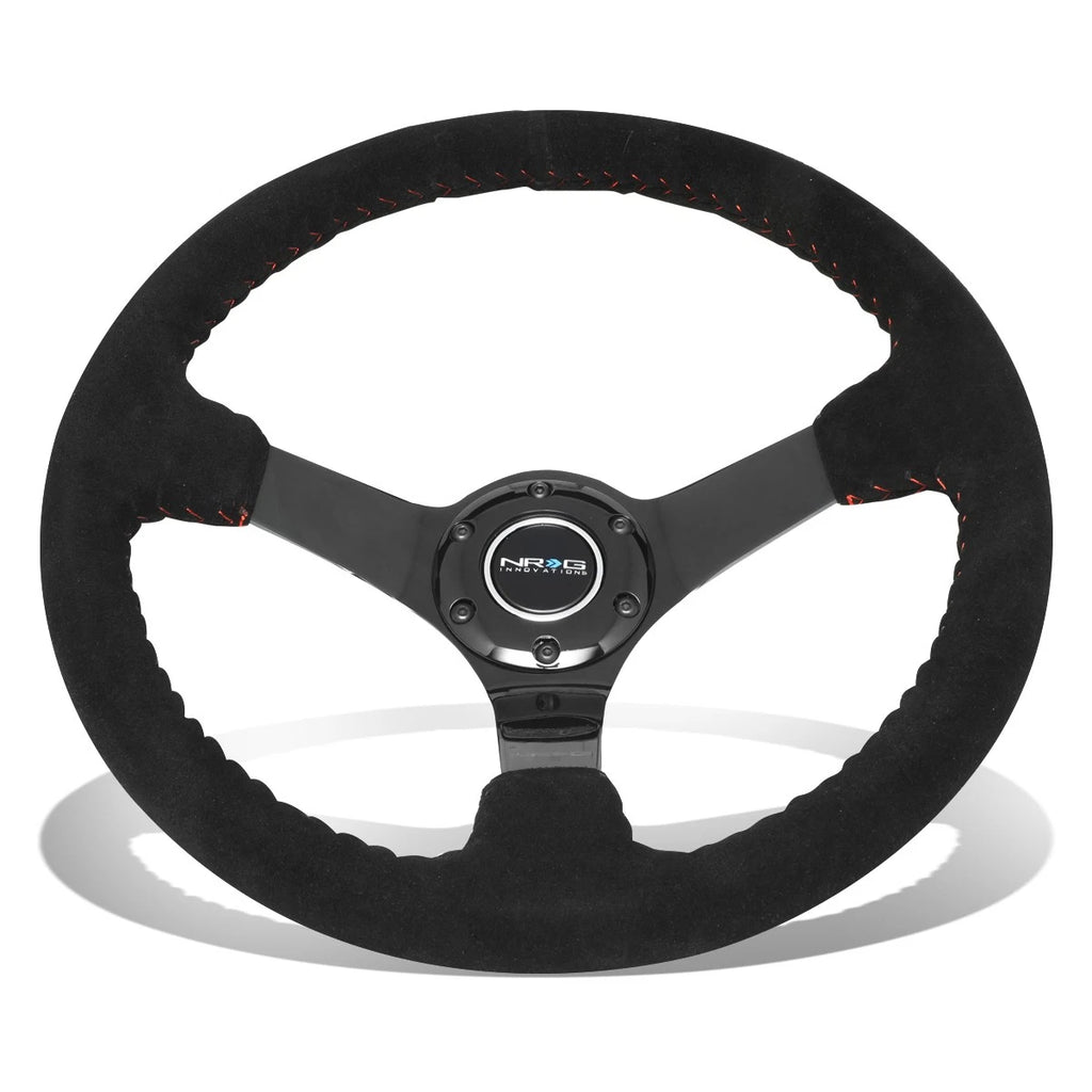 NRG 35cm 3" Deep Dish Suede Steering Wheel for Universal (2010–2023)