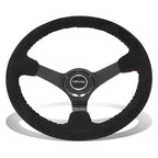 NRG 35cm 3" Deep Dish Suede Steering Wheel for Universal (2010–2023)