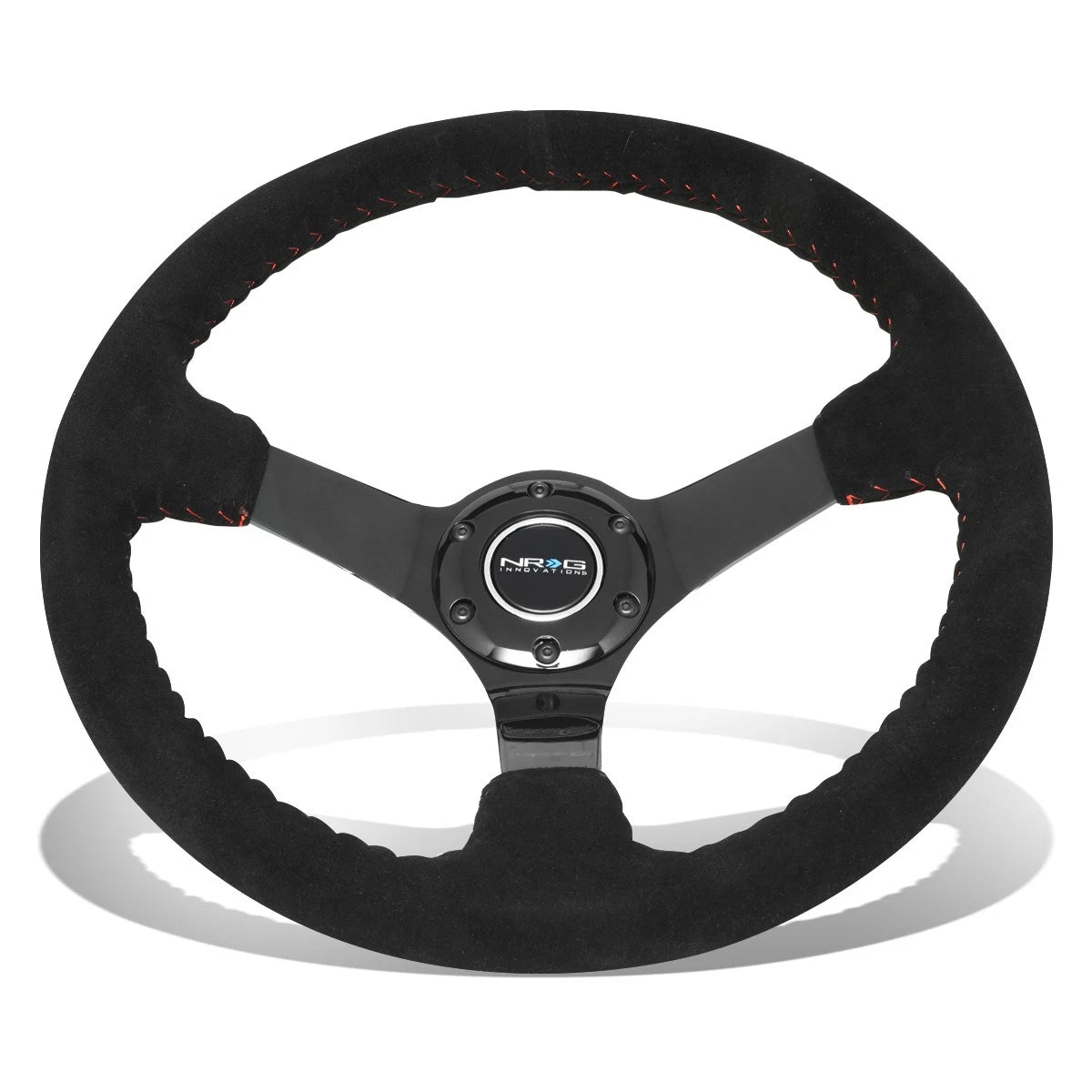 NRG 35cm 3" Deep Dish Suede Steering Wheel for Universal (2010–2023)