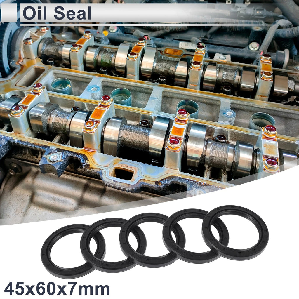 Set of 5 Oil Seal Rotary Shaft Seal NBR Rubber 45x60x7mm