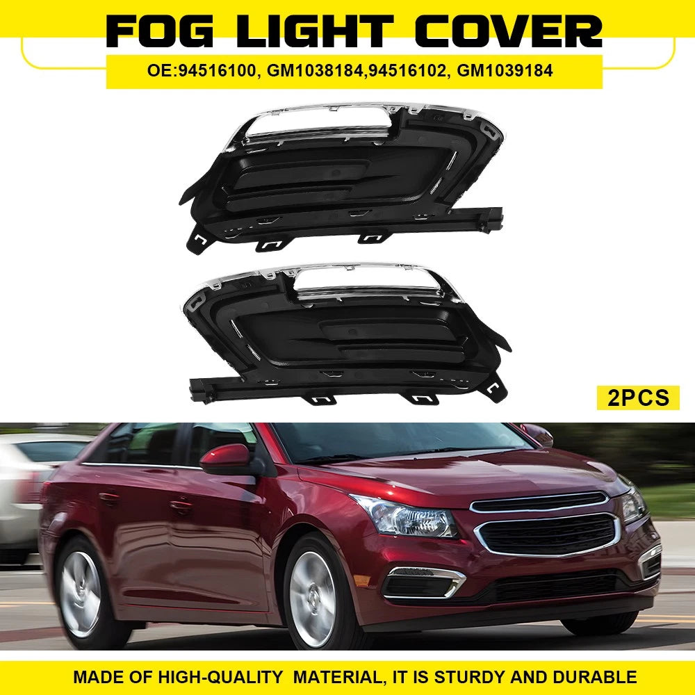 2X Front Bumper Fog Light Cover for Chevrolet Cruze (2015)