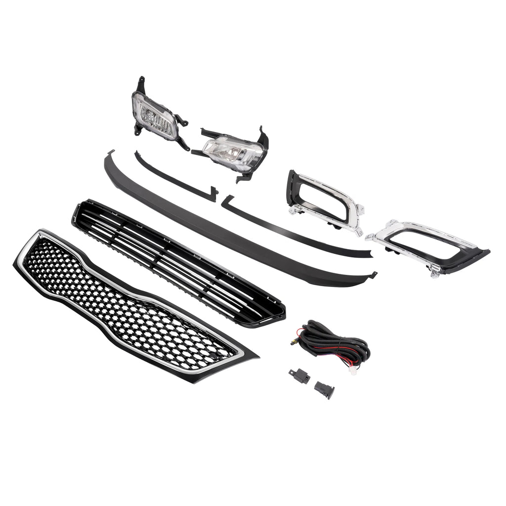 Set of 2 Front Bumper Upper Grille Chrome Trim for Kia Optima (2014–2015)