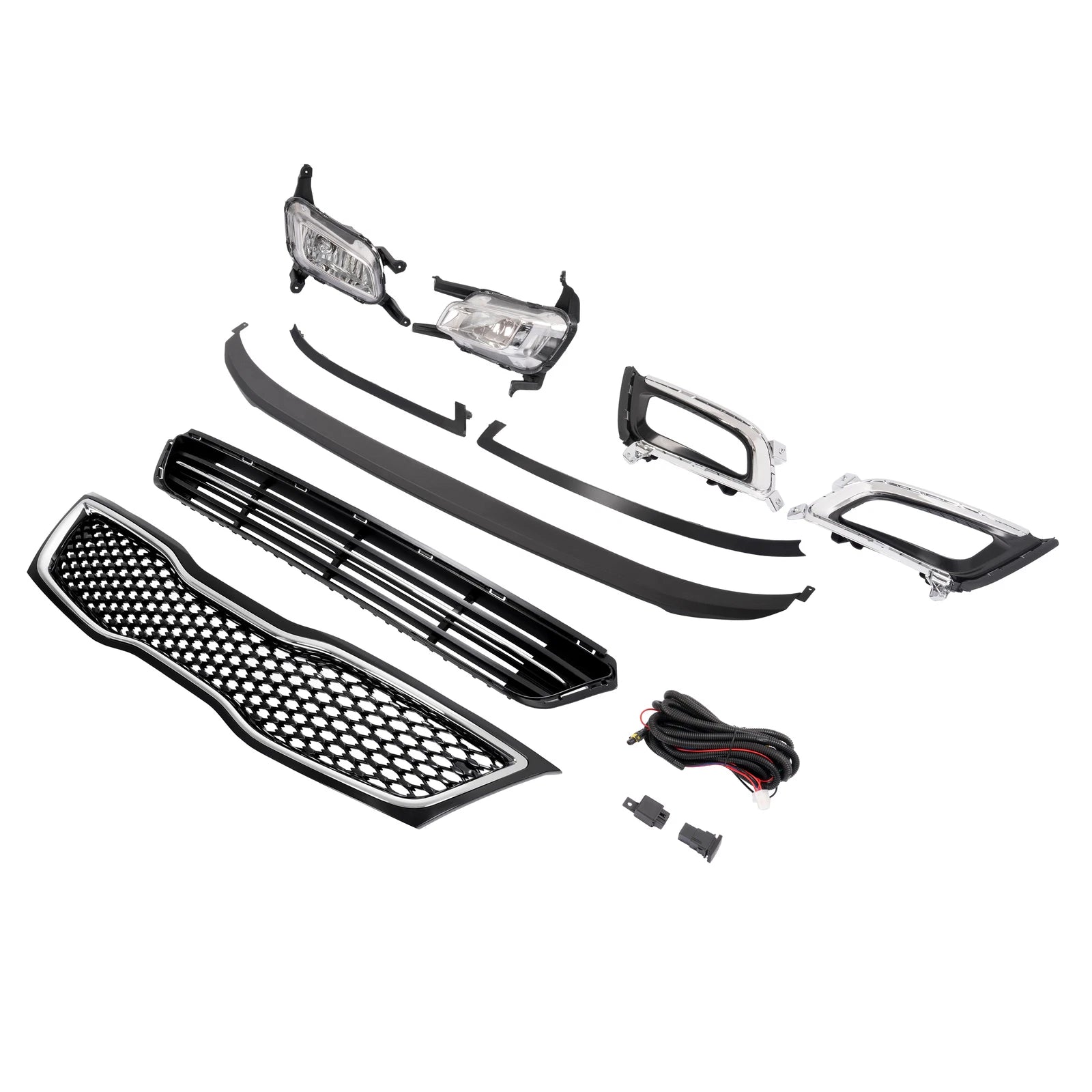 Set of 2 Front Bumper Upper Grille Chrome Trim for Kia Optima (2014–2015)