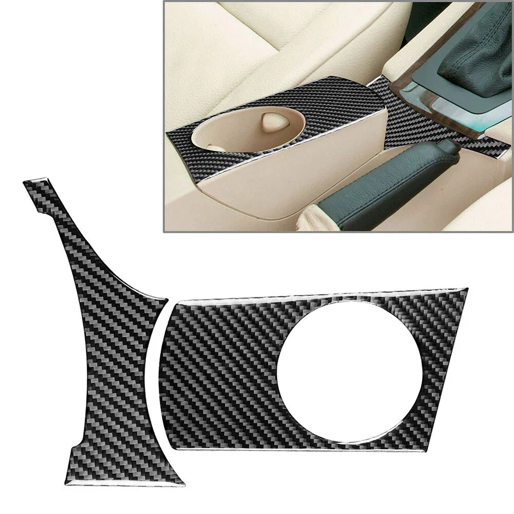Carbon Fiber Cup Holder Trim Cover for BMW X3 E83 (2004-2010)