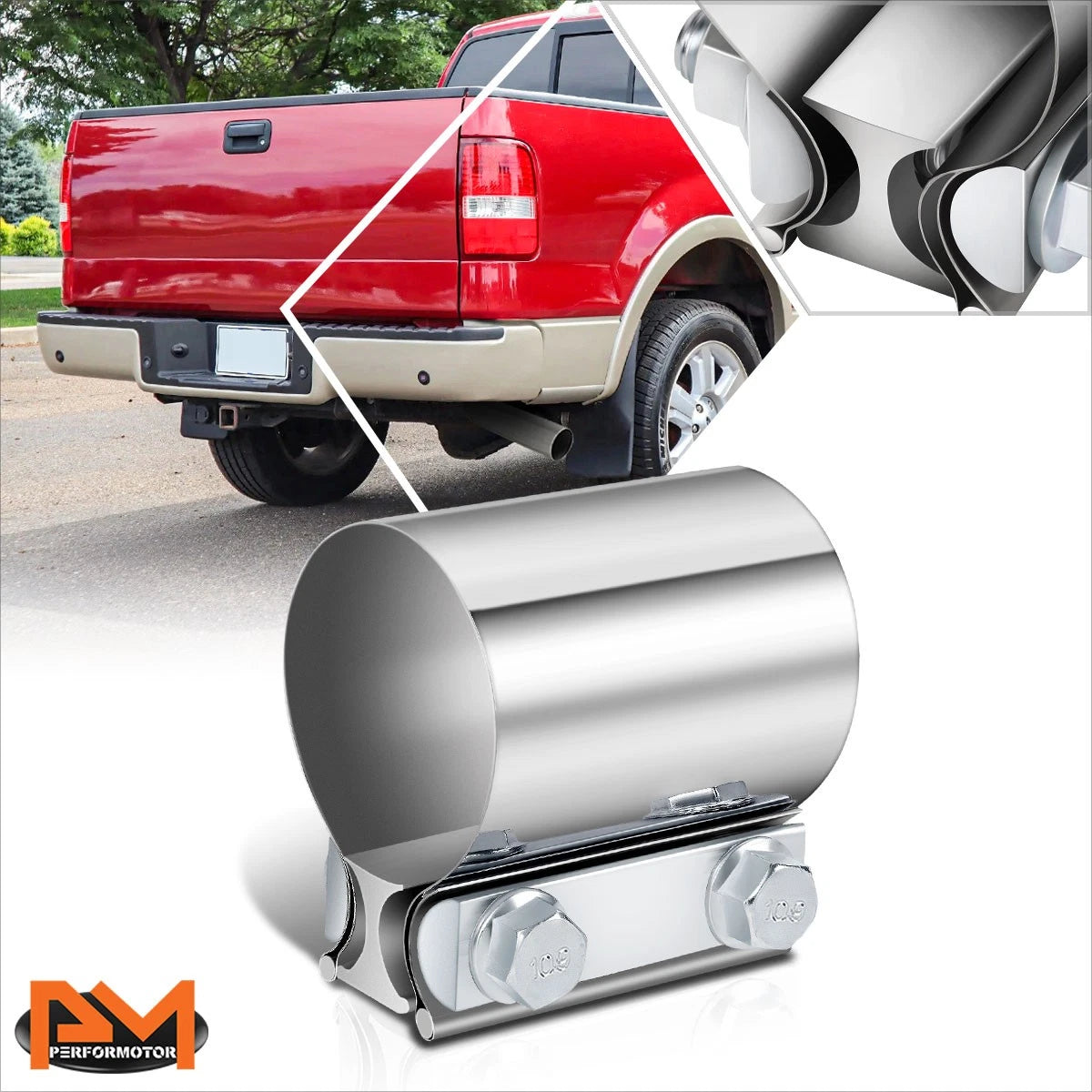 2" ID Stainless Steel Catback Exhaust Pipe Clamp for Universal Fit