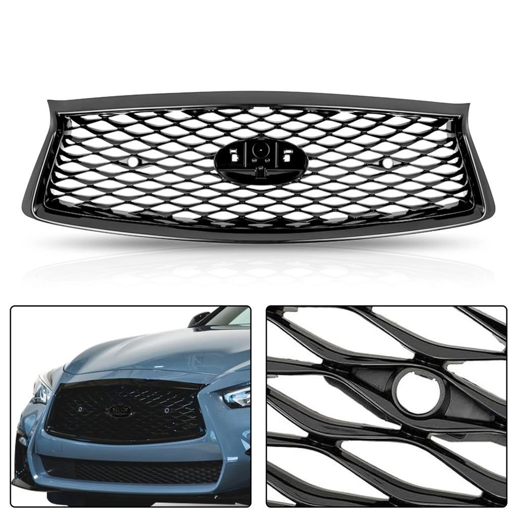 Front Bumper Grille for Infiniti Q50 (2018–2023) with Sensor Holes