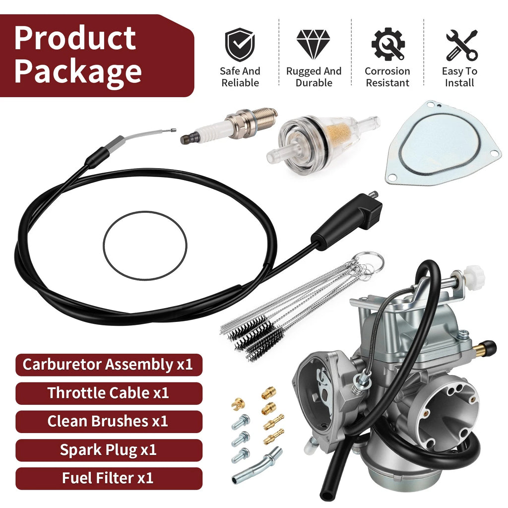 Carburetor & Throttle Cable for Suzuki Ozark 250 LT-F250 (2002–2007)