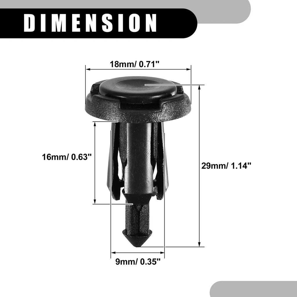 100Pcs Push Type Retainer Clips No. 909140007 for Subaru Ascent (2019–2023)