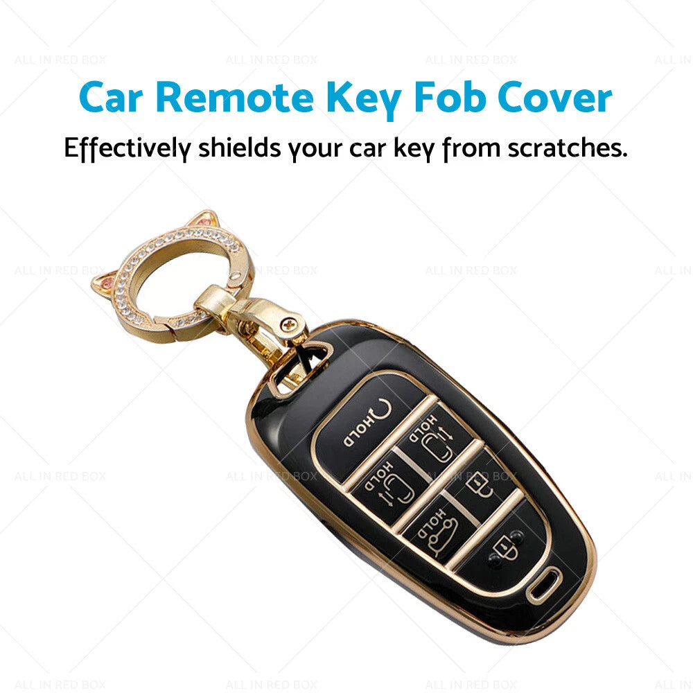 6 Button TPU Key Fob Cover for Hyundai Sonata Tucson Santa Fe (2010–2020)