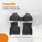 All-Weather Rubber Floor Mats for BMW X3/X4 (2011-2017)