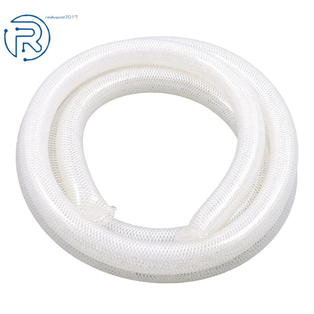10 ft Heavy Duty Braided Clear PVC Tubing 1" ID × 1-19/64" OD