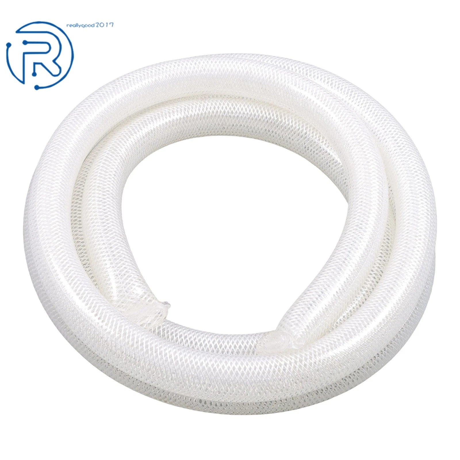 10 ft Heavy Duty Braided Clear PVC Tubing 1" ID × 1-19/64" OD