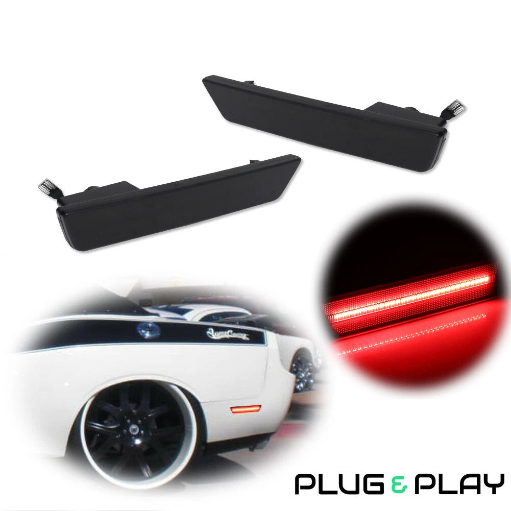 Red LED Bumper Side Marker Lights for Dodge Challenger/Charger