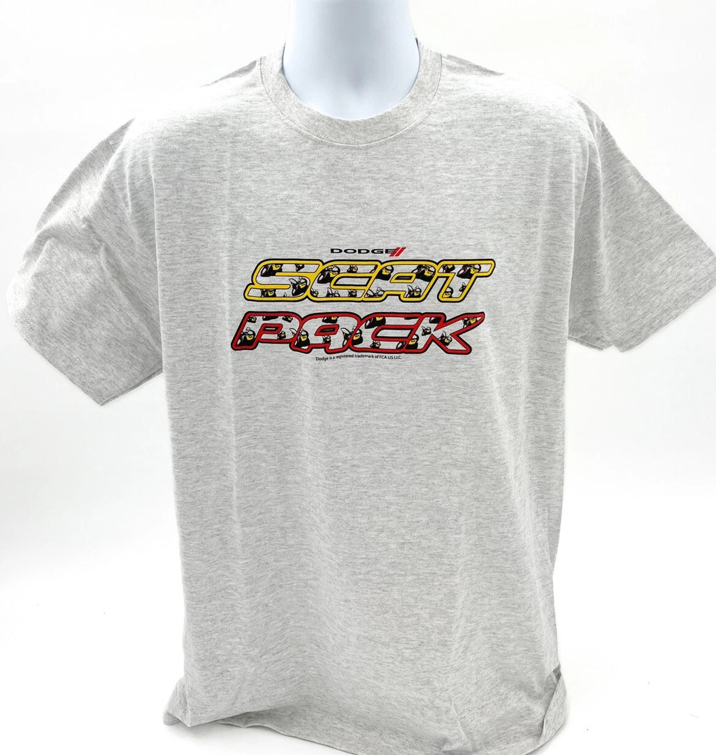 Light Gray T-Shirt with Logo for Dodge Challenger Scat Pack (2015–2023)
