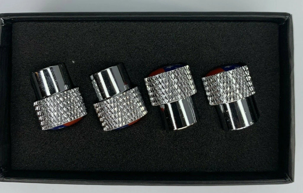 Valve Stem Caps W C6 Corvette Emblem Premium Chrome Knurled for Corvette (2005–2013)