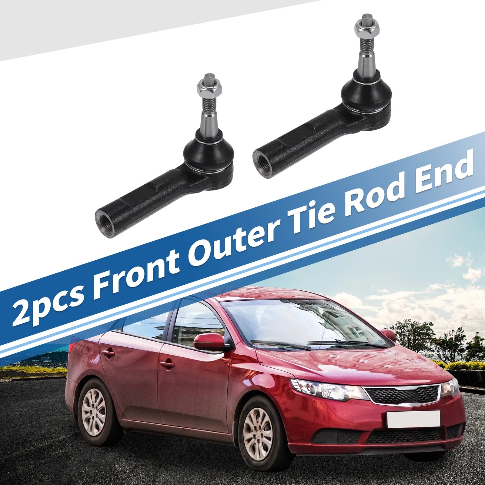 2pcs Front Outer Tie Rod End Links for Buick LaCrosse Regal Verano (No. ES800949)