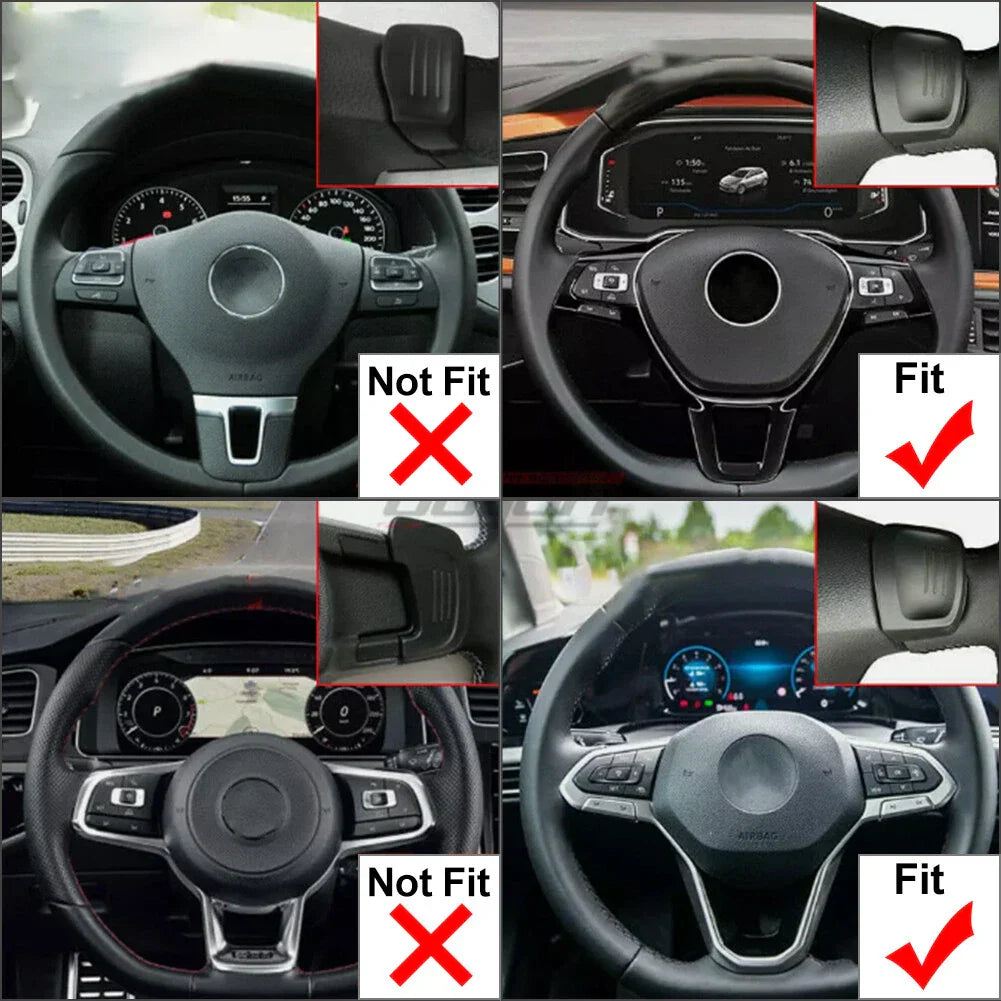 Black Steering Wheel Paddle Shifter Extensions for VW Golf, Atlas, Sharan, Touareg (2020-2023)