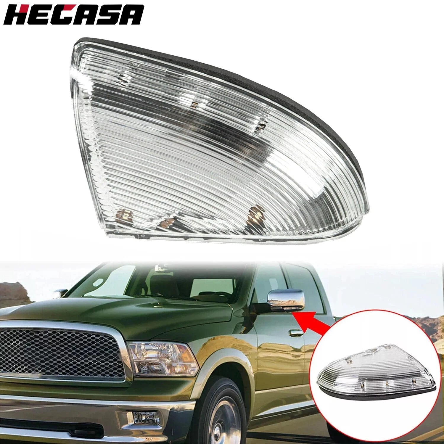Driver Side Mirror Turn Signal Light for Dodge Ram 1500 2500 (2009–2014) #68064949AA