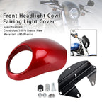 Headlight Fairing Light Cover for Harley Sportster Dyna XL 883 1200 FX (1973–up) Red