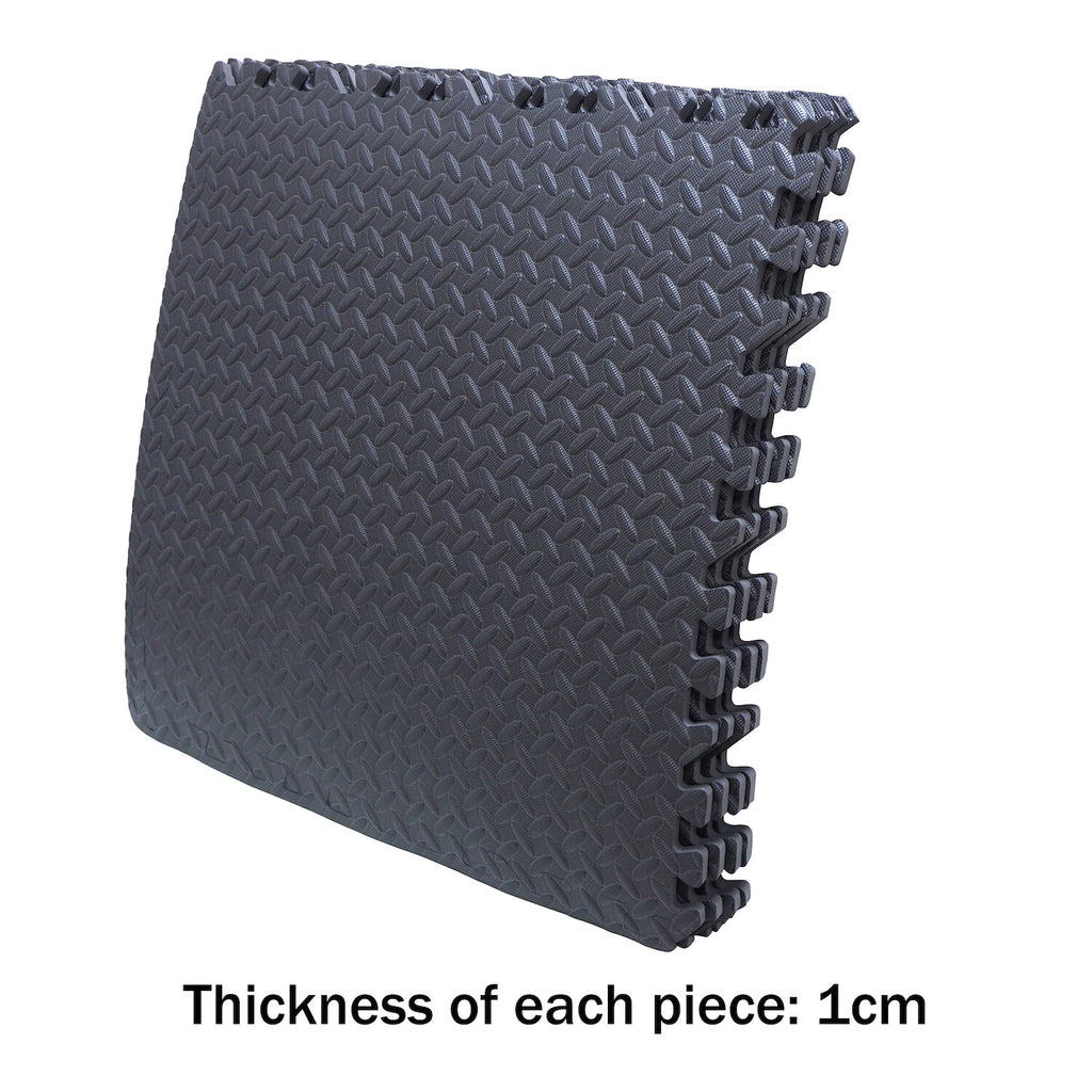 EVA Foam Interlocking Exercise Mat Tiles for Gym Flooring (Black)