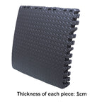 EVA Foam Interlocking Exercise Mat Tiles for Gym Flooring (Black)