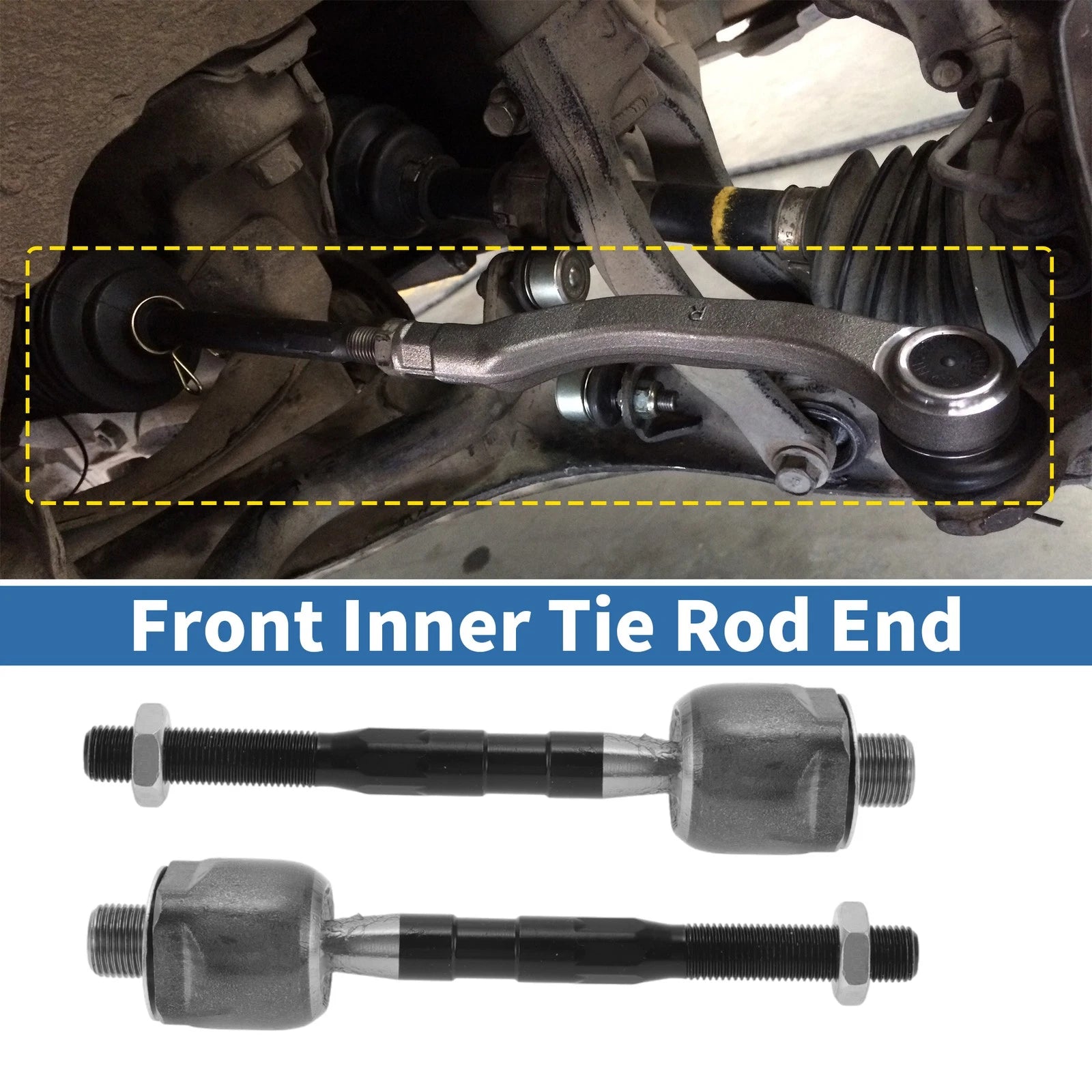 2 Pcs Front Inner Tie Rod End Links for Ford Fusion (2006–2009)