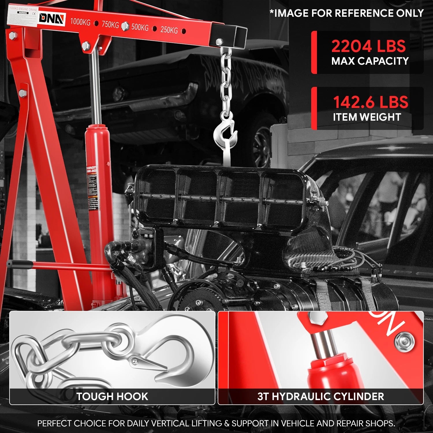 Engine Motor Hoist Leveler for 1 Ton Cherry Picker Shop Crane Lift Tool