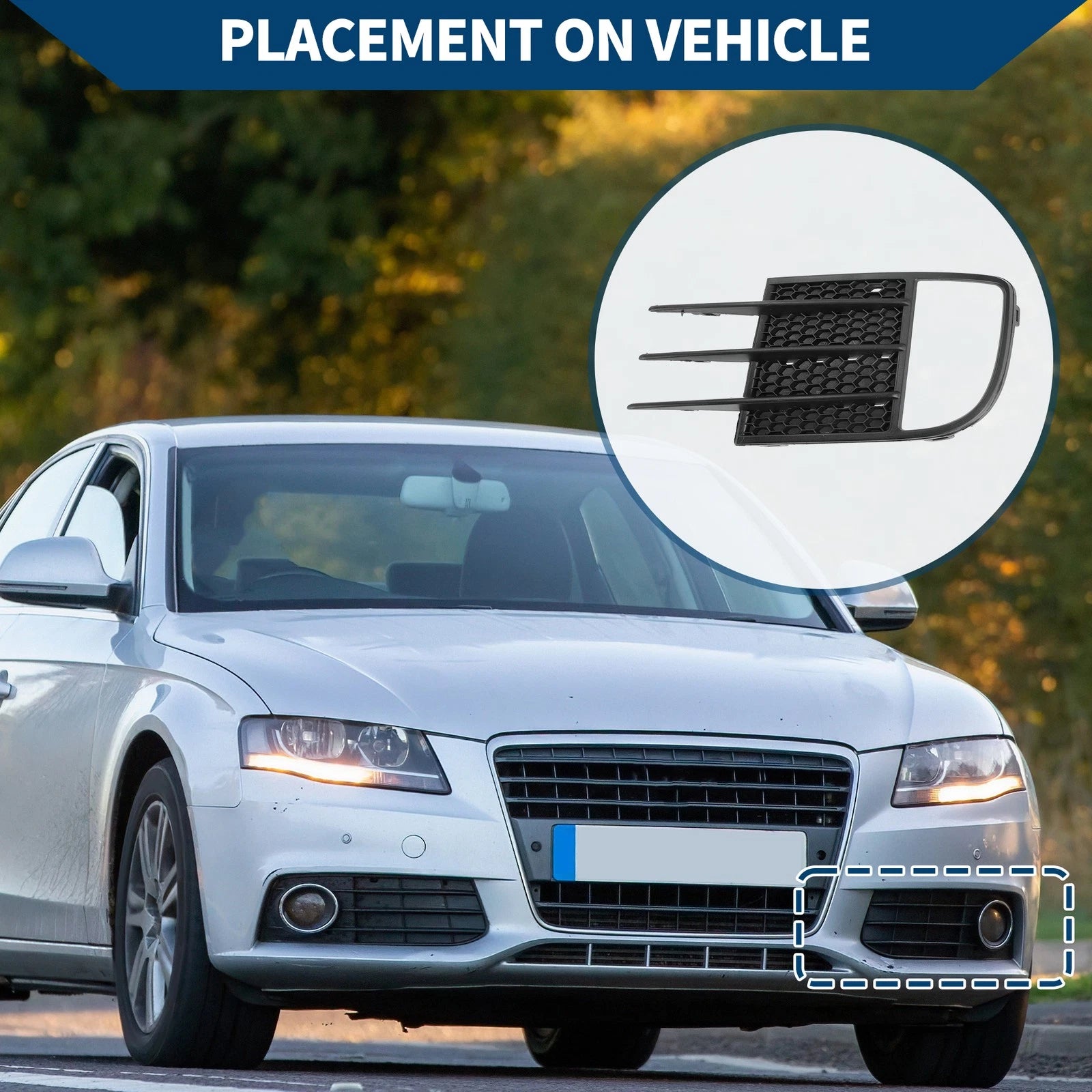 1pc Fog Light Grill for Volkswagen GTI (2010–2014) No. 5K0853666C