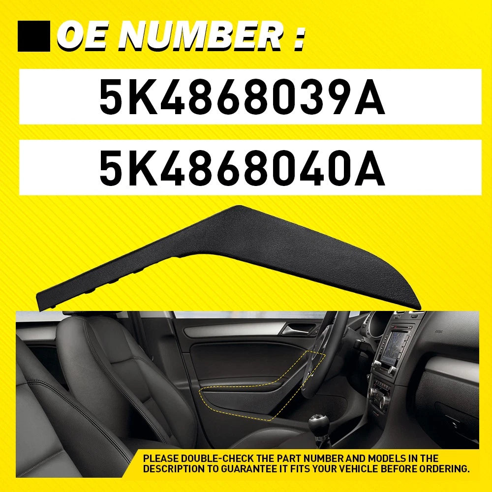 2X Inner Door Handle Trim Cover for VW Golf 6 MK6 (2009–2013)