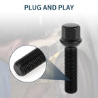 10 Pcs M14x1.5mm Ball Seat Wheel Lug Bolt 50mm Shank for Volkswagen Porsche 