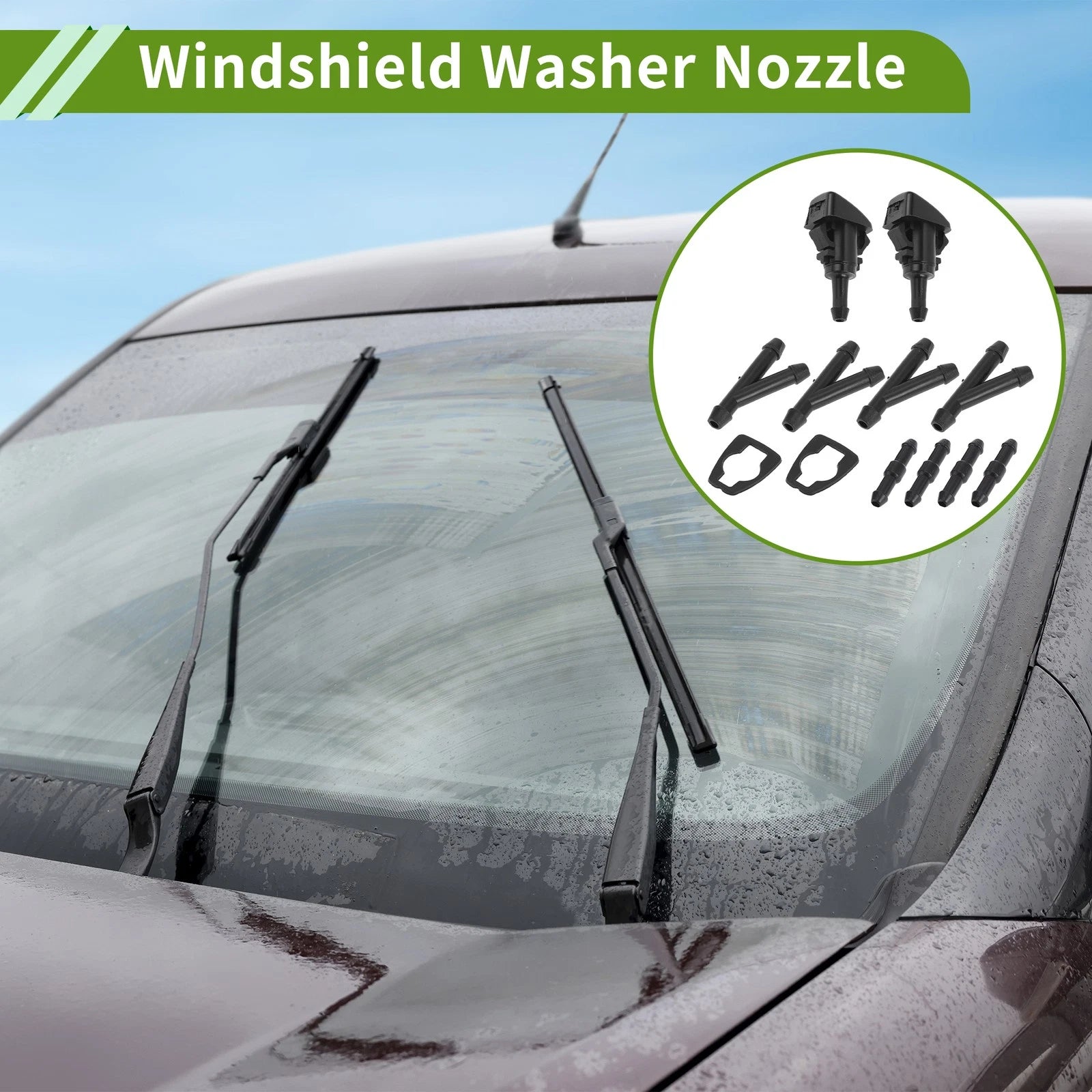 Set of 1 Windshield Washer Nozzle with Hose Connector for Toyota  No. 8538134030