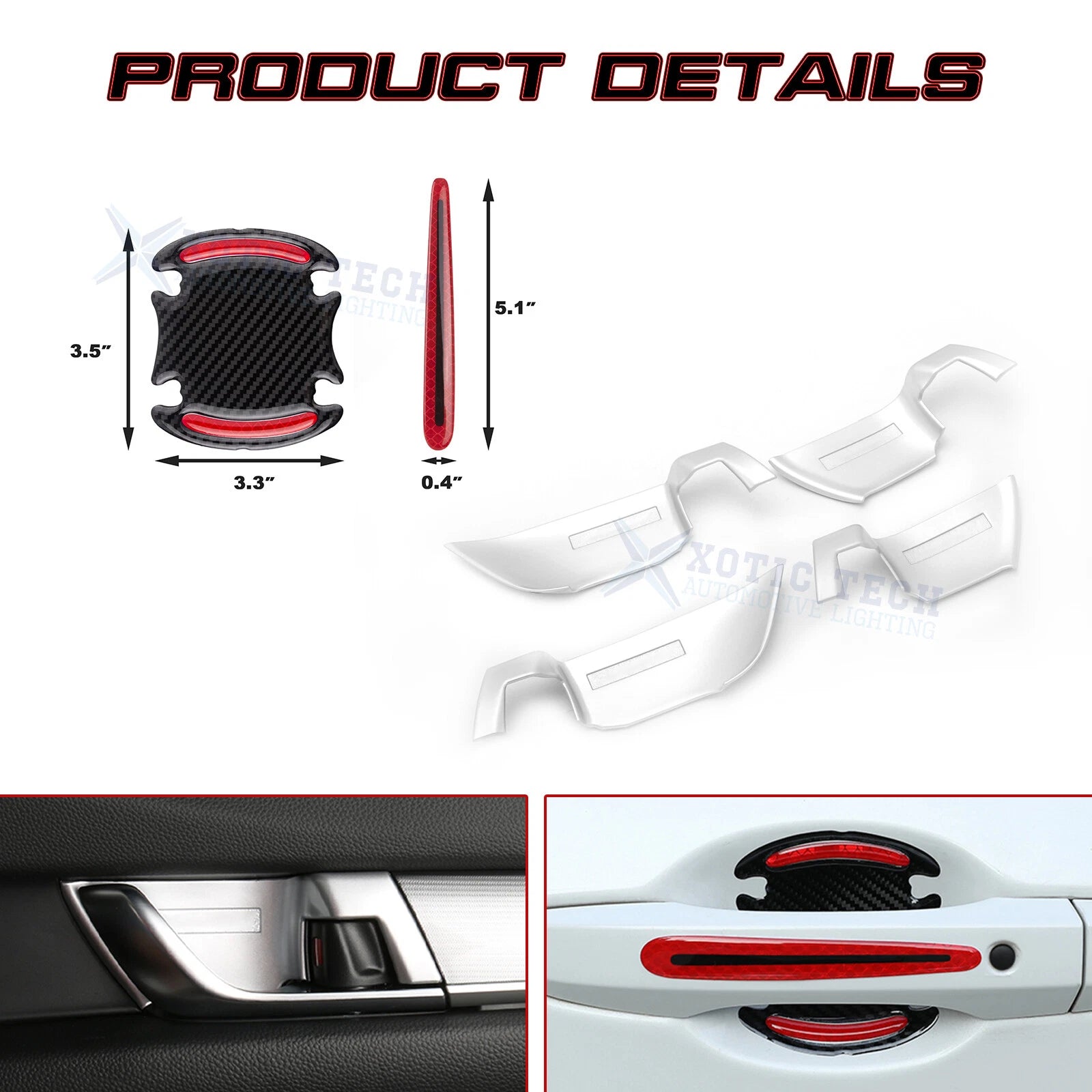 Matte Red Door Handle Bowl Trim for Honda Accord 10th (2018-2022)