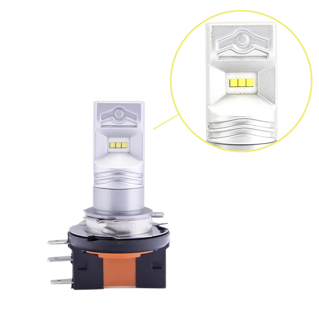 2x 6000K White 100W H15 LED DRL Bulb for Audi A3 (2015-2016)