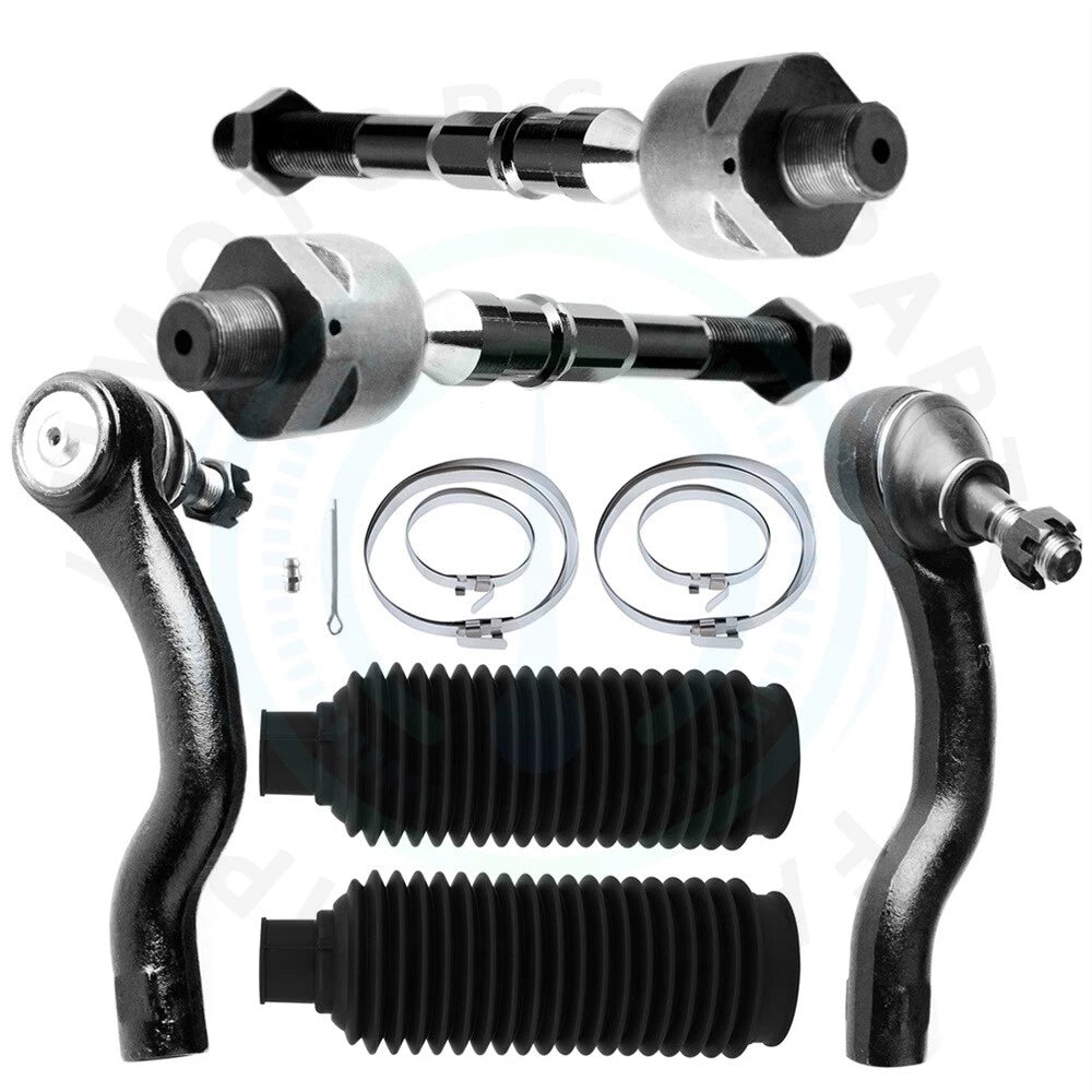 Set of 6 Steering Tie Rods and Rack and Pinion Bellow for Nissan Frontier Xterra (2005–2015)