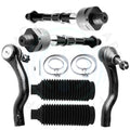 Set of 6 Steering Tie Rods and Rack and Pinion Bellow for Nissan Frontier Xterra (2005–2015)