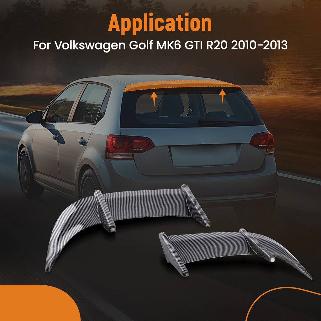 2X Rear Roof Trunk Lip Spoiler Kit for Volkswagen Golf MK6 (2010–2013)