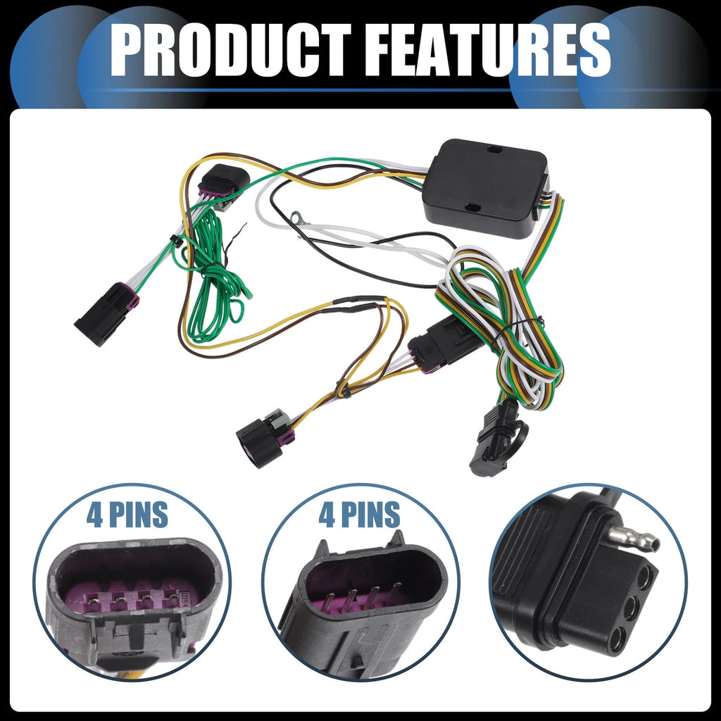Set of 4-Pin Trailer Wiring Harness Kit for Ford Transit-150 (2015–2022)