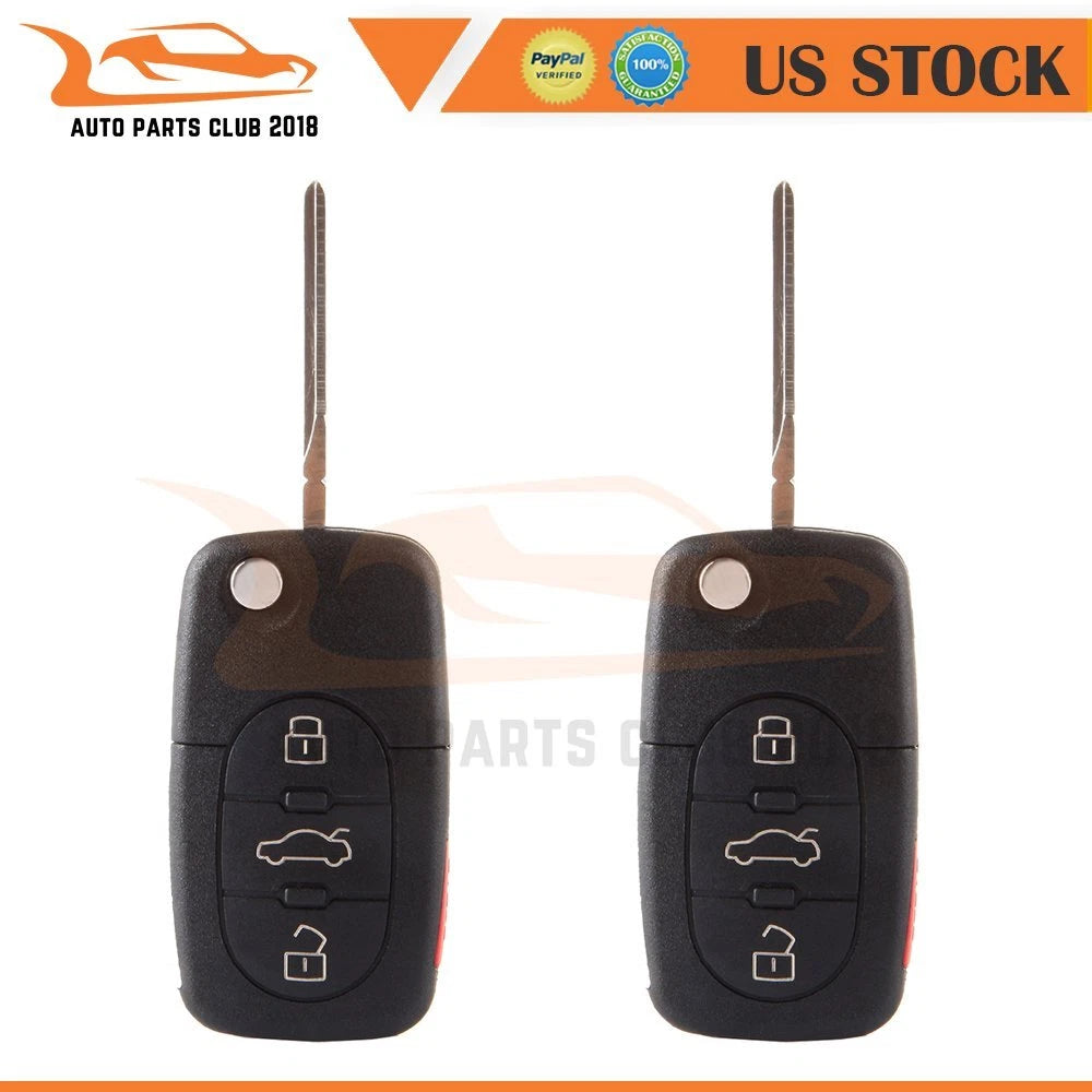 Set of 2 Keyless Key Fob Remote Case Shells for Audi A4 (1997–2005)