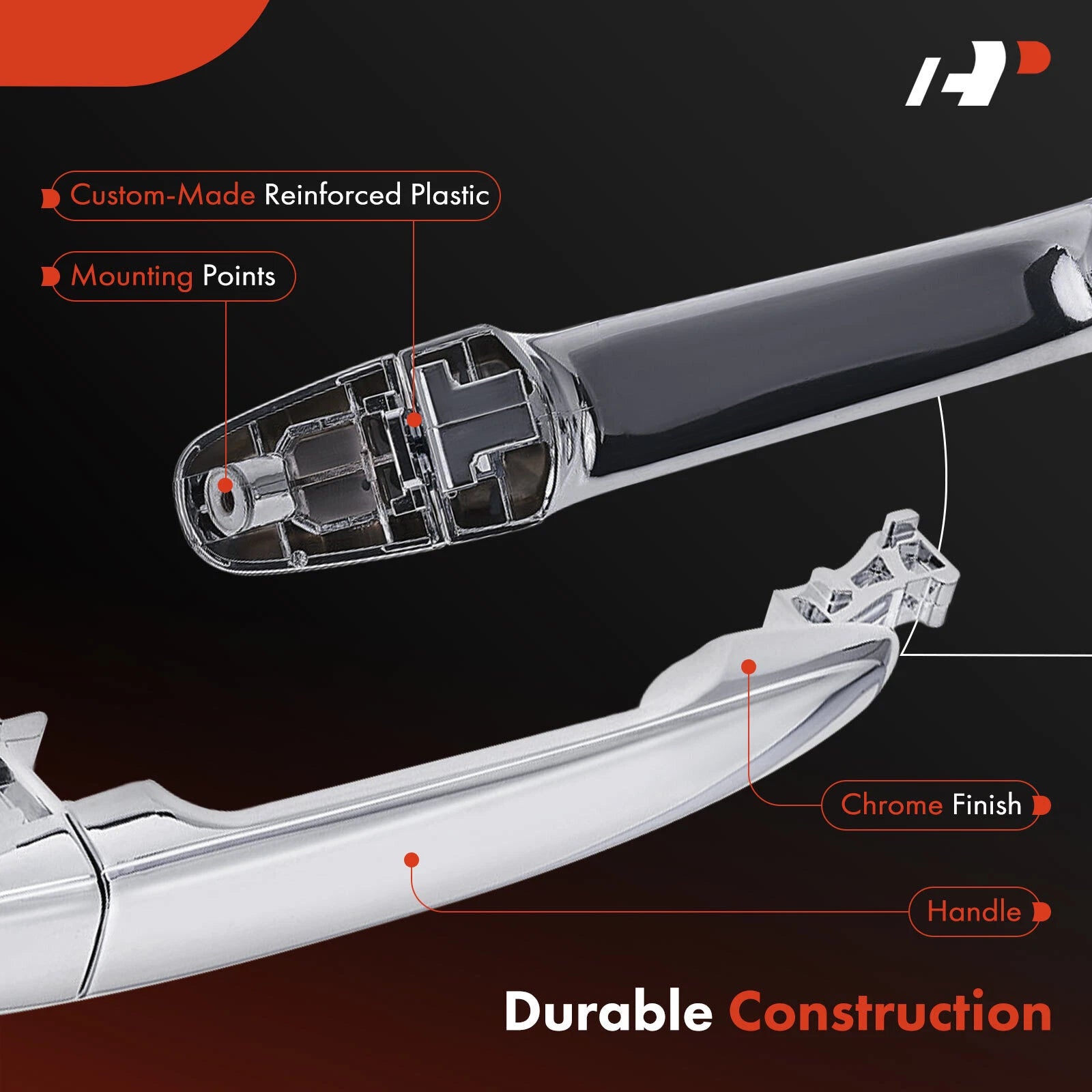 Front Right Chrome Exterior Door Handle for Toyota Camry Highlander (2018–2024)