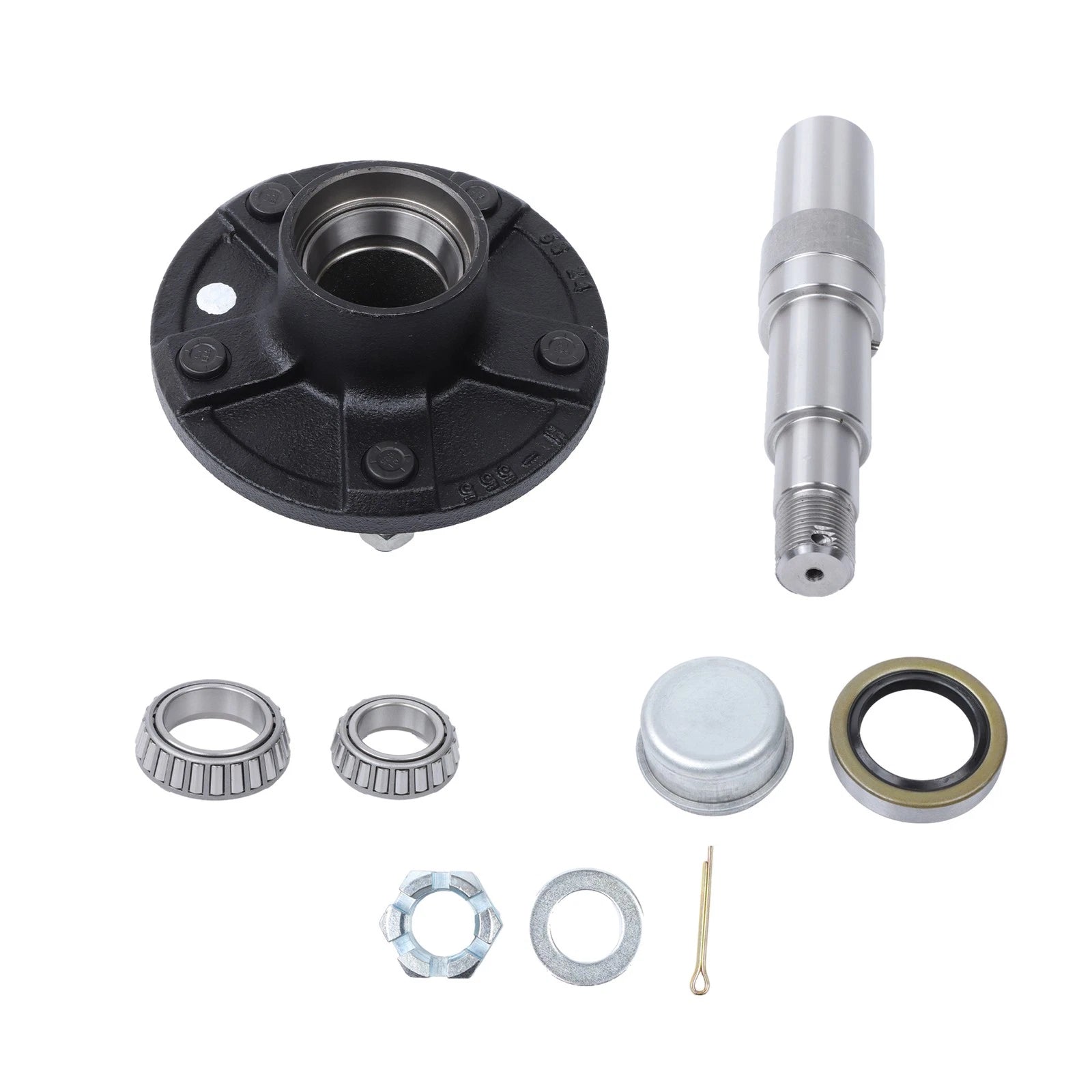 Set of 5.5" Trailer Hub Kit for 8.75" Round Spindle