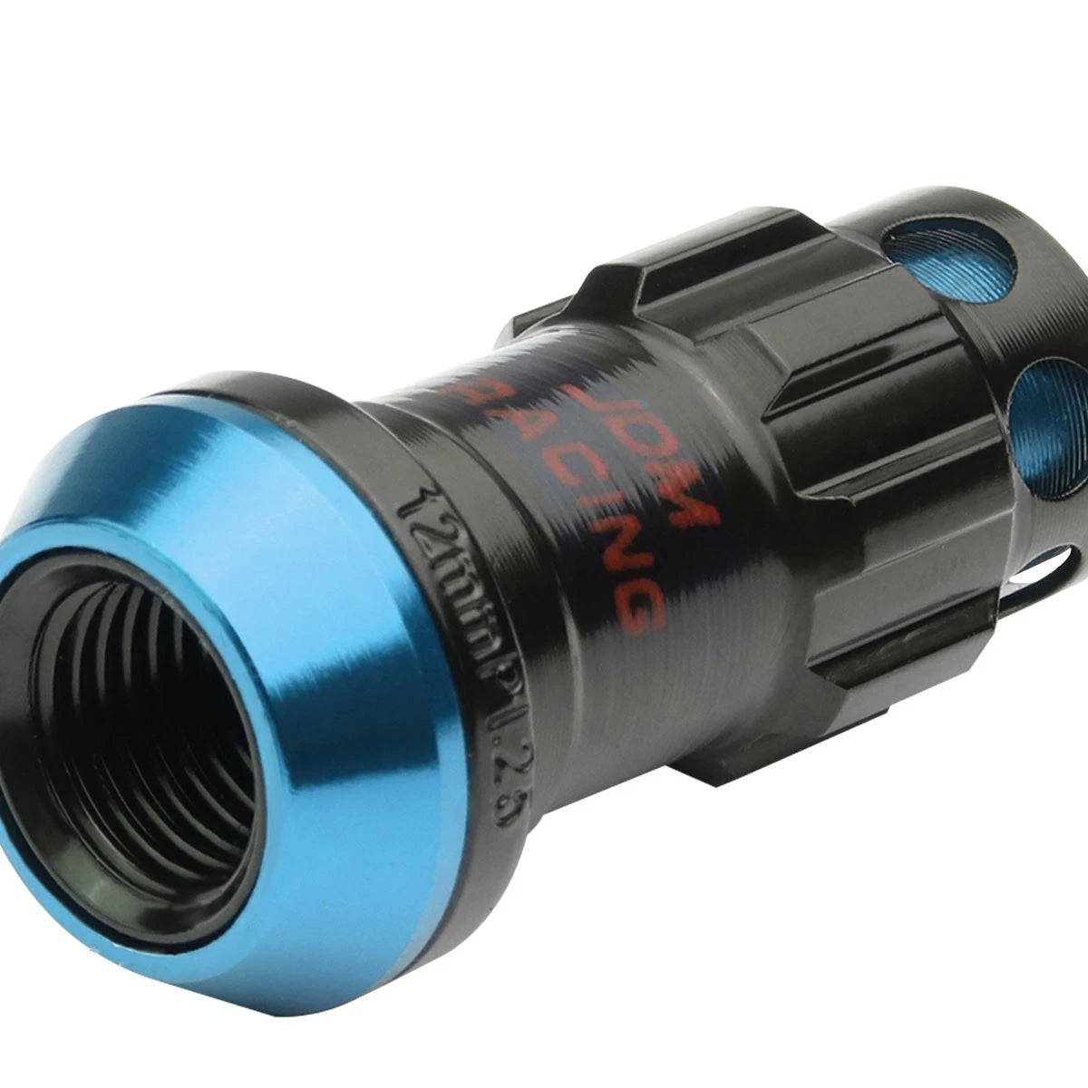 Set of 16 Aluminum Sky Blue Lug Nuts + Keys M12x1.25 22mm OD for Rims