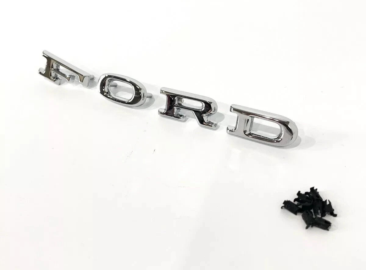 Chrome Hood Emblem Letter Set with Clips for 1967 Ford Mustang (1967)