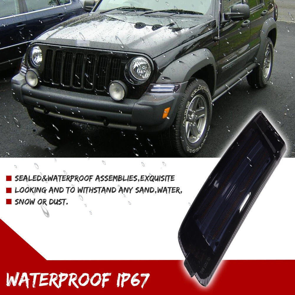 Smoke LED Front Bumper Signal Lights for Jeep Liberty (2005–2007)